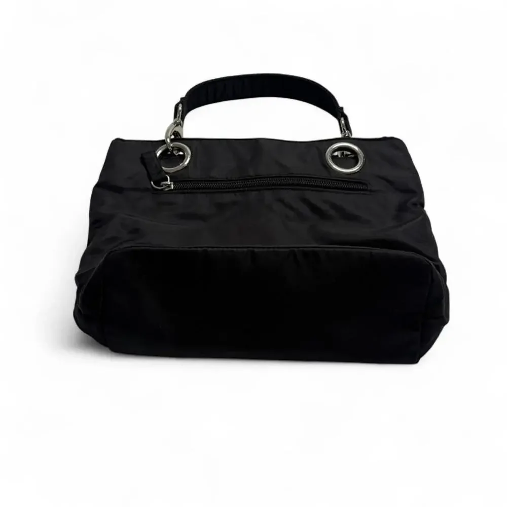 Black Bebe vintage Y2K small handbag shoulder bag with silver hardware